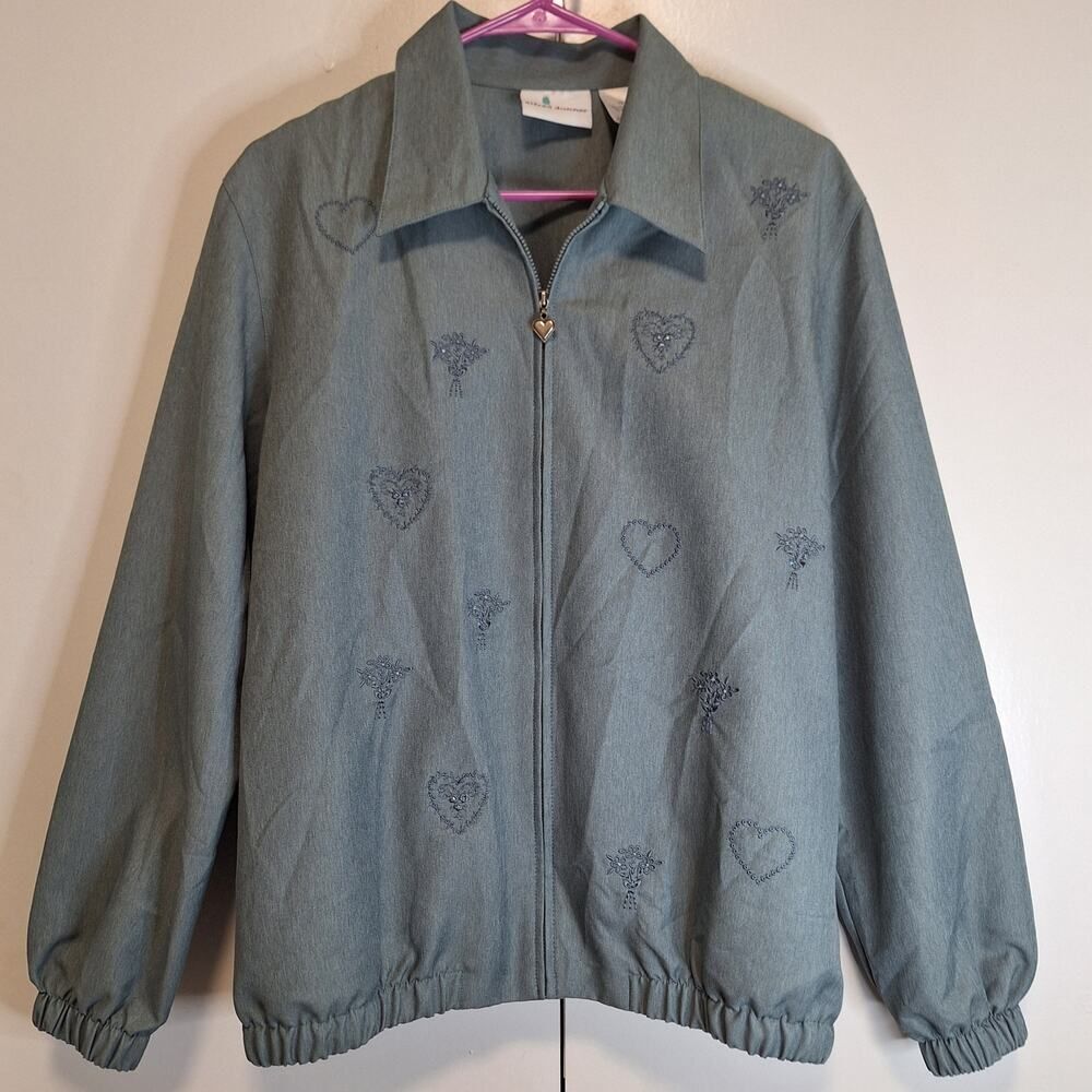 Alfred Dunner Embroidered Coquette Vintage Jacket Womans Size 12